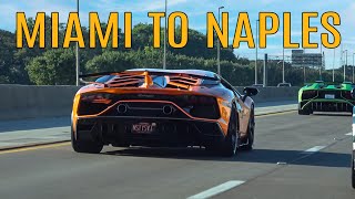 Lamborghini SVJ, Ferrari 488 PISTA, 812 GTS, McLaren 720S - SUPERCARS BLASTING from Miami to Naples