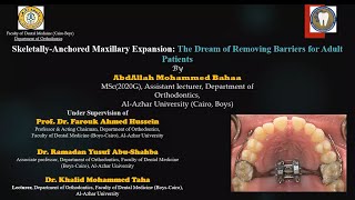 24 Skeletally anchored maxillary expansion سيمينارات تقويم الأسنان جامعة الأزهر