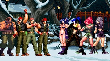 [KOF Mugen] Ralf Team vs Leona Team