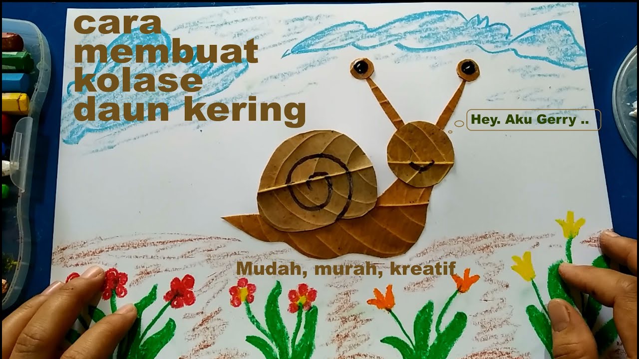  cara  membuat kolase Siput dari daun  kering  YouTube