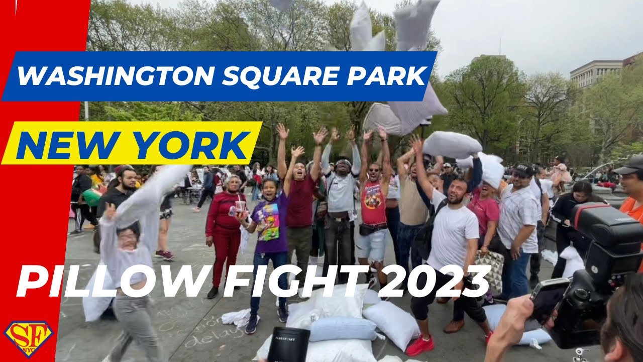 Funny Pillow Fight New York 2023 Washington Square Park YouTube