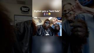 Bigfoot Gets Haircut At Sports Clips