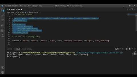 Pengurutan Variabel String Tanpa Menggunakan Sort - Bahasa Pemrograman Python