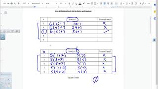Open Sentences in Equations (1-3)