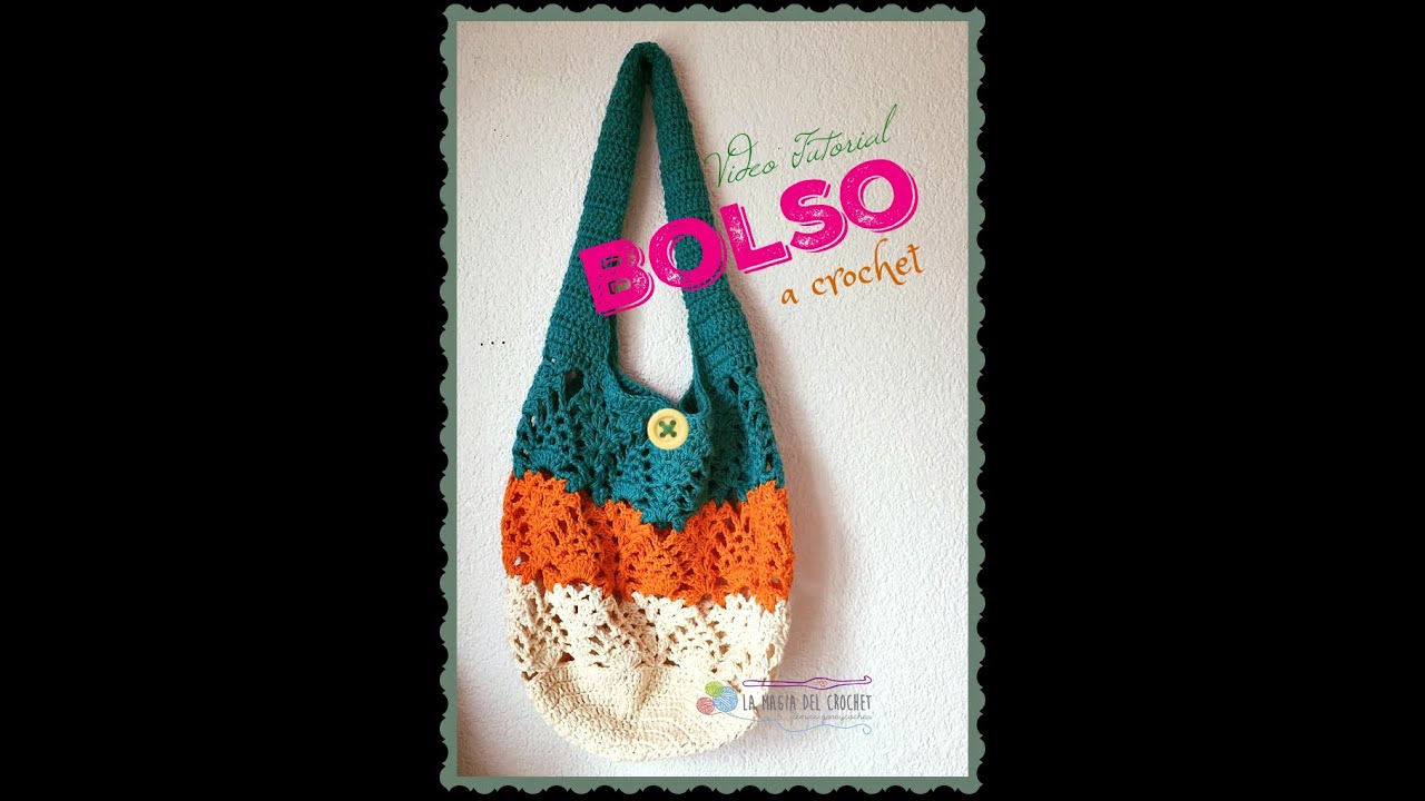 BOLSO CON PUNTO PIÑA AL CROCHET - YouTube