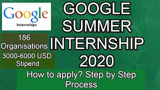 Google Summer Internship 2020 | STIPEND 3000 – 6000 USD