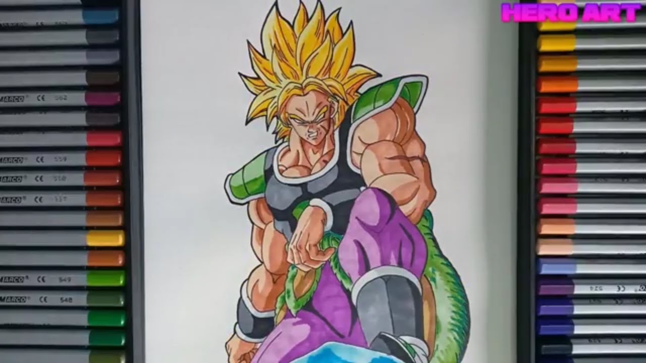 vẽ BROLY super saiyan nhanh và đẹp DRAWING FULL POWER  YouTube