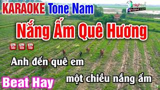 Nắng Ấm Quê Hương KARAOKE Tone Nam Mới Nhất - Nhạc Sống Thanh Ngân