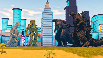 Godzilla Minus One and Godzilla 2019 Vs Showa MechaGodzilla and Cherno Alpha - Kaiju Universe Roblox