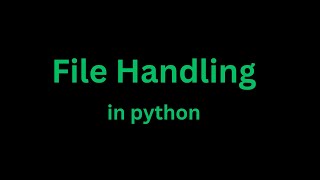 File handling in python | python for beginners