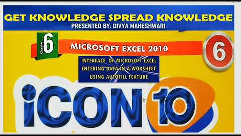 COMPUTER ICON 10 PART-1 CLASS-6 CH-6 MICROSOFT EXCEL 2010