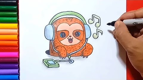 How to draw a cute sloth easy | Zed cute drawings
