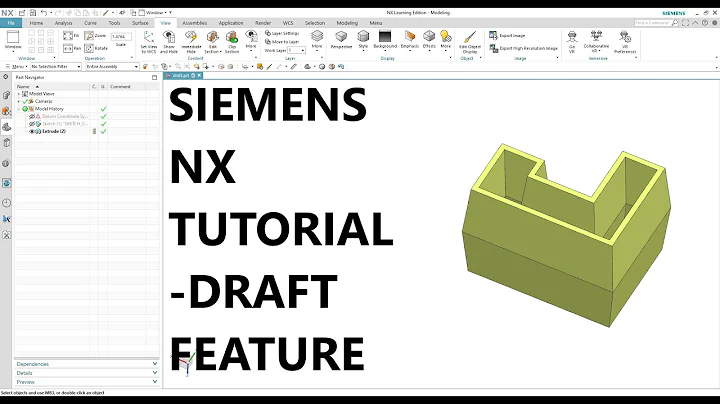 Siemens NX Tutorial - Draft Feature 3D Modeling using Sketch