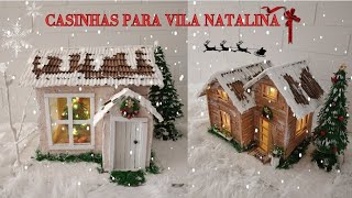 Diy - Casinhas Natalina  feita com Papelão ✨🌲    #vilanatalina #natal #natal2023 #inspiração  🌲❄️☃️🌲