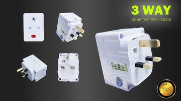 PREMIUM 13A 3 way Adapter Light indicator with Safety Shutter, Surge protector Extension Plug