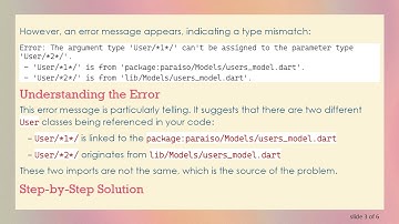 How to Solve the User Object Type Mismatch Error in Flutter