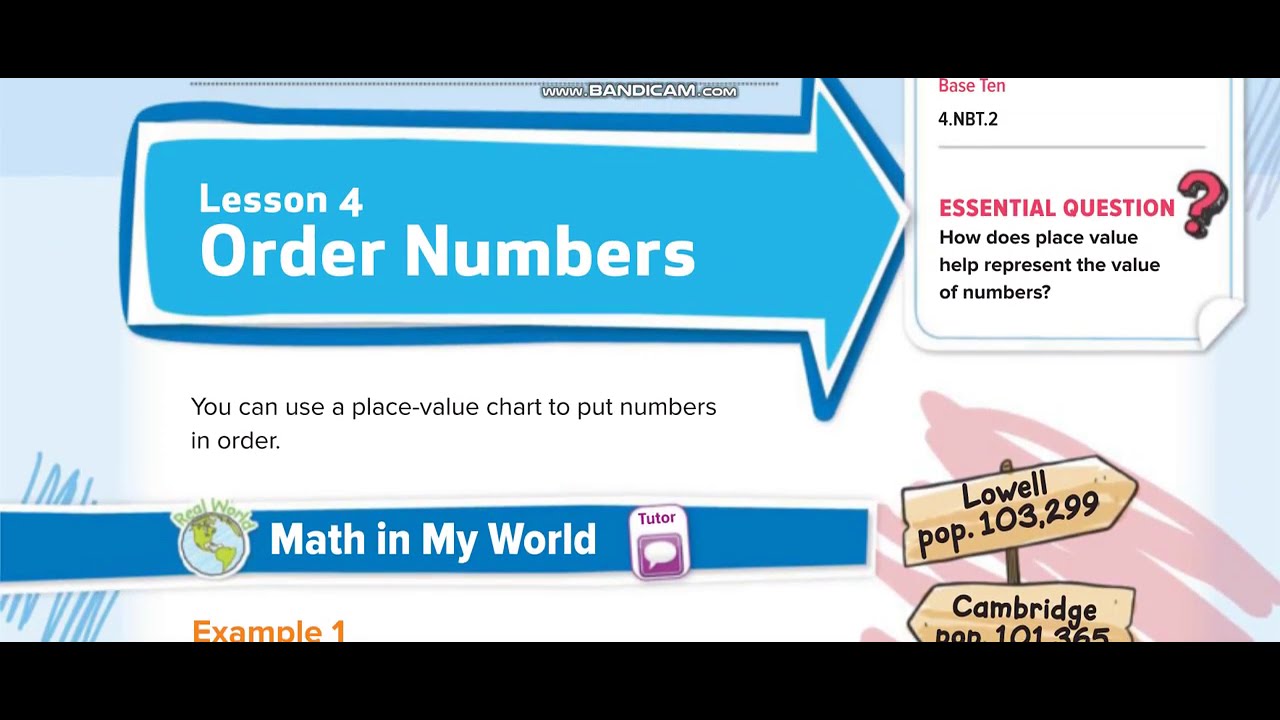 my homework lesson 4 order numbers answer key