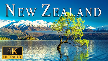 FLYING OVER NEW ZEALAND (4K UHD) - Calming Music With Spectacular Natural Landscape For Relaxation