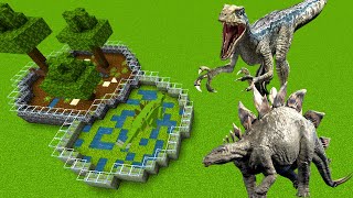 How To Make a VELOCIRAPTOR &amp; STEGOSAURUS FARM in MCPE