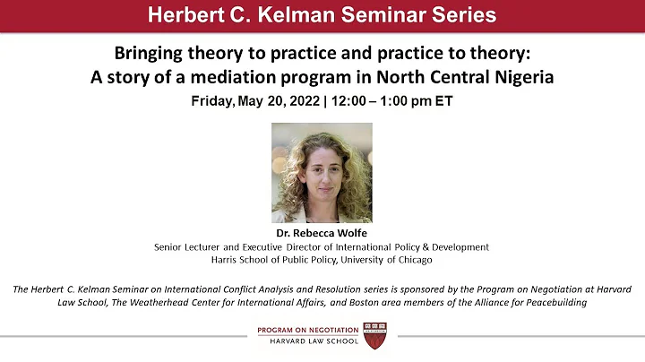 Kelman Seminar Series: Bringing theory to practice...