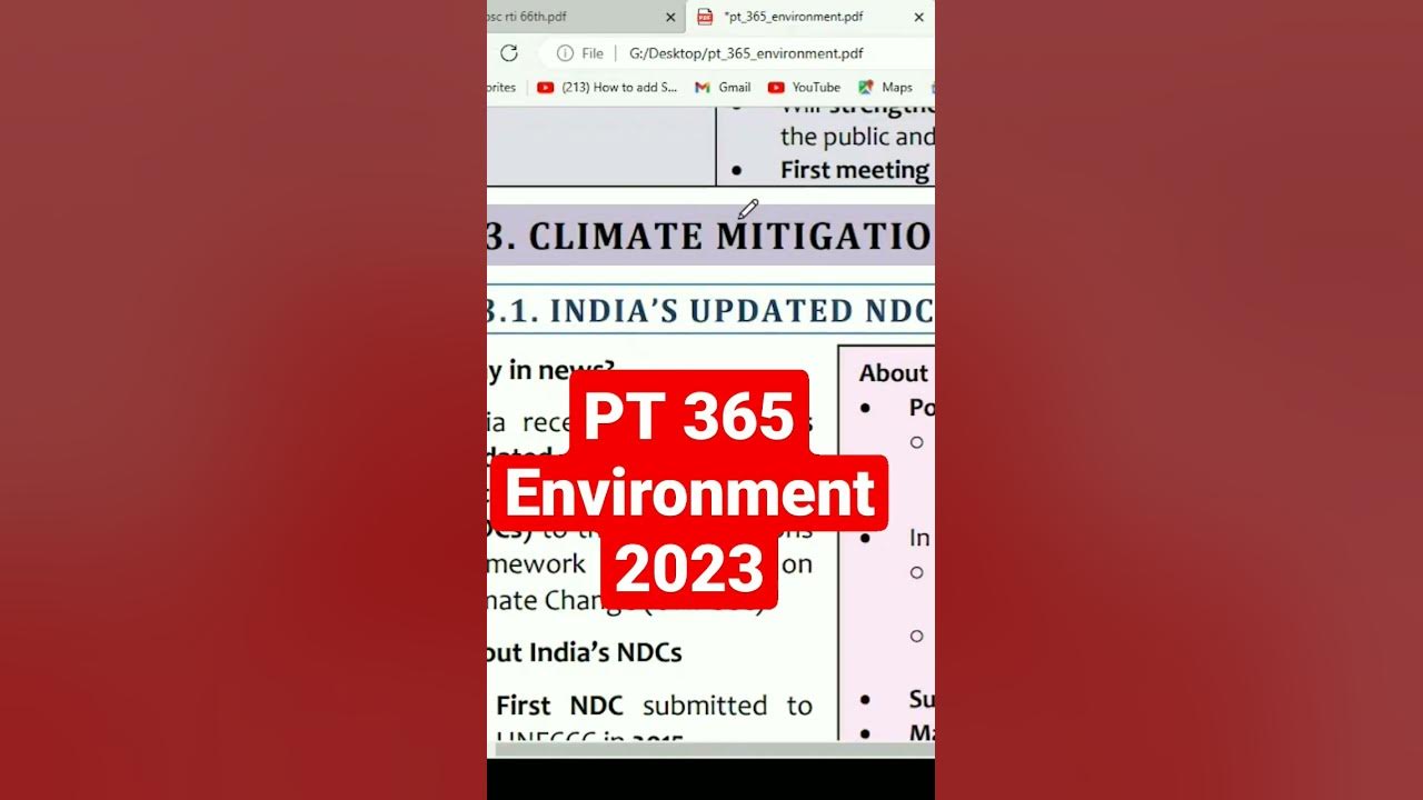 Vision IAS PT 365 Environment 2023 Current Affairs upsc2023 pt365 visionias shorts current
