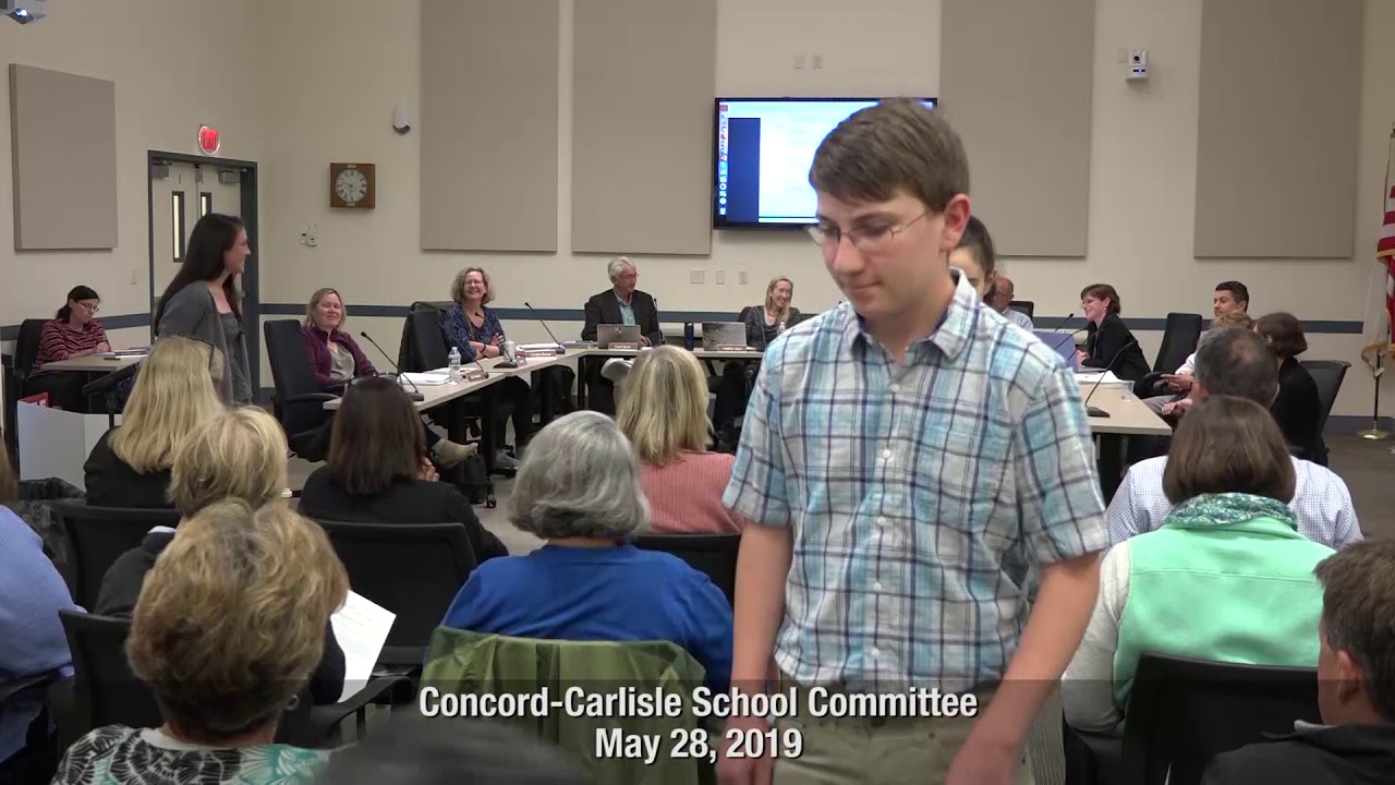 ConcordCarlisle School Committee May 28 2019 YouTube
