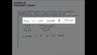 Finance Example: Effective Tax Rate (Property Taxes)