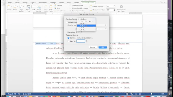 Turabian Dissertation Page Numbers   Word for Mac 2016