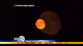 Orange Moon Overnight Caused By Wildfires In The West