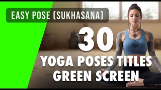 Free Yoga Poses Titles (Green Screen)