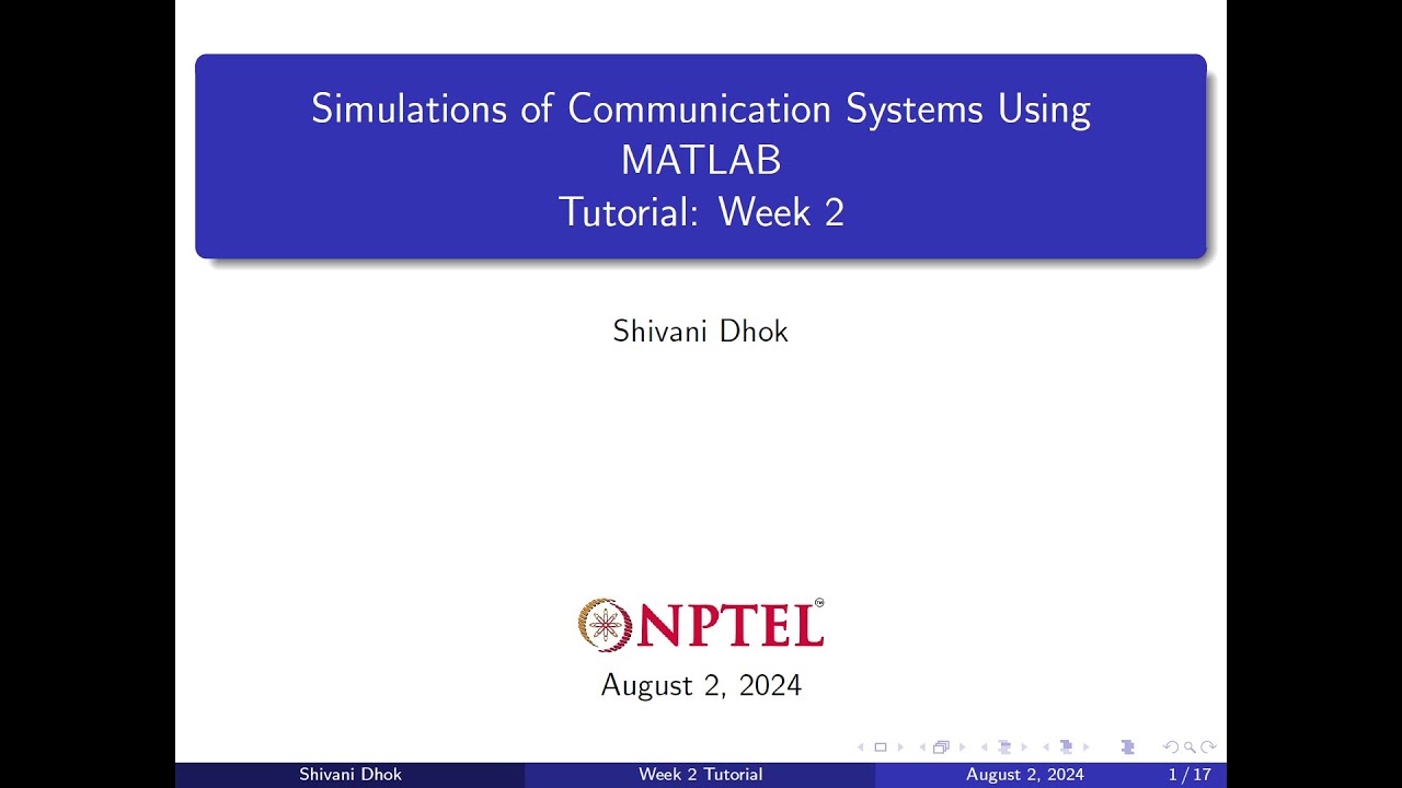 Week 2 || Vectors and Matrices || NPTEL || Simulation of Communication Systems Using MATLAB