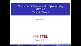 Week 2 || Vectors and Matrices || NPTEL || Simulation of Communication Systems Using MATLAB