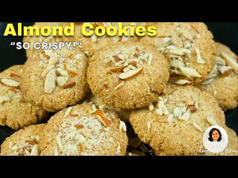 Bakery Style Crispy Almond Cookies | Eggless Tea Time Snack