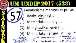 57. proses anabolisme merupakan proses: (1) reaksi oksidasi (2)
memerlukan energi (3) menghasilkan (4) enzim