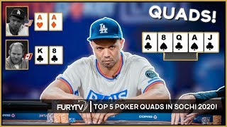 TOP 5 POKER QUADS HANDS OF 2020! (FOUR OF A KIND)