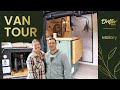 Luxury van tour  ebike storage with full shower vanlife