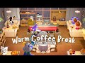 Warm Coffee Break ☕ | 🌧️ Rainy Day with Animal Crossing Chill Café Vibes + Smooth Jazz Playlist 🎧✨