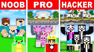 NOOB vs PRO: SECRET FAMILY STATUE HOUSE Build Challenge in Minecraft!