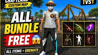 All YOUTUBER BUNDLE IN CRAFTLAND COUSTOM| ALL ITEM INTHISCOUSTOM #viral #freefire #foryou #trending 