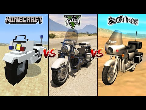MINECRAFT POLICE BIKE VS GTA 5 POLICE BIKE VS GTA SAN ANDREAS POLICE BIKE - WHICH IS BEST?