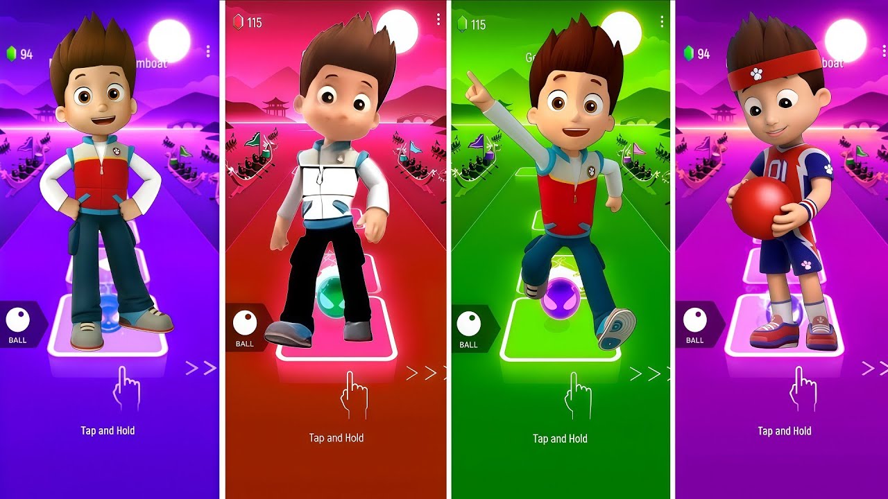 Marshall VS Rubble Paw Patrol VS Ryder Paw Patrol VS Paw Patrol - Tiles Hop EDM Rush