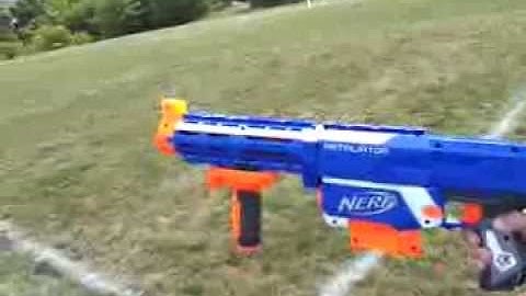 Nerf Retaliator Range Test With Barrel