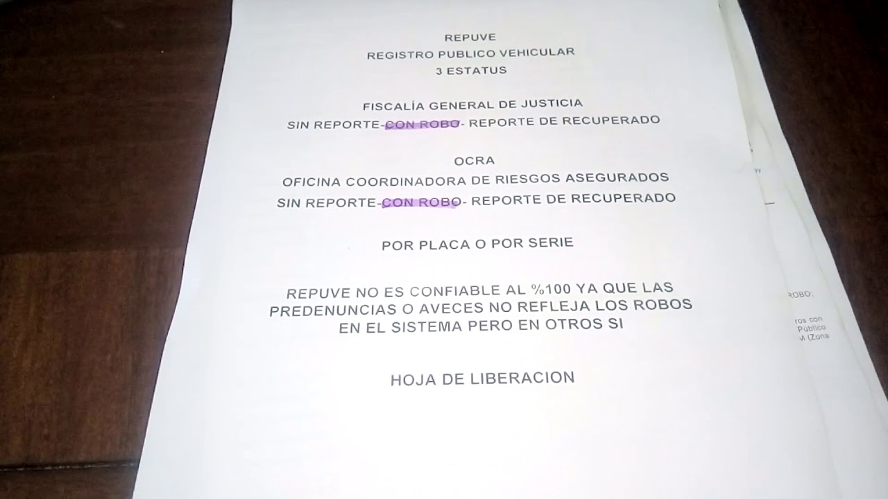REPUVE 2019,NO ES CONFIABLE PARA CHECAR UN AUTO - YouTube