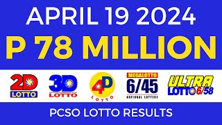 Lotto Result Today 9pm April 19 2024 PCSO