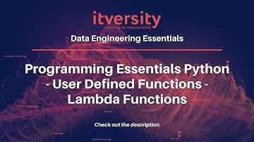 Programming Essentials Python - User Defined Functions - Lambda Functions
