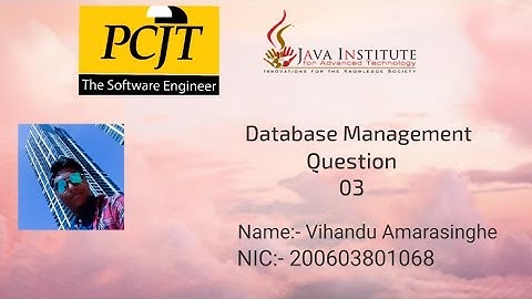 DataBase Task3|Create Tables Using Customized Databases|1st Year Java Institute| Vihandu Amarasinghe