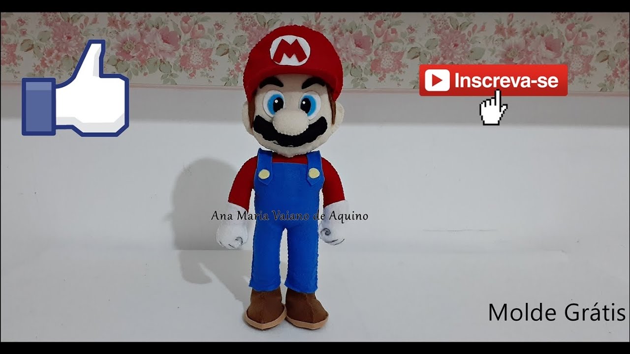 Boneco Mário Bross em Feltro com Molde e Passo a Passo