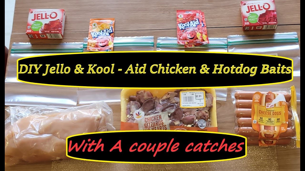 DIY CATFISH Jello & Kool - Aid Chicken & Hotdog Baits 