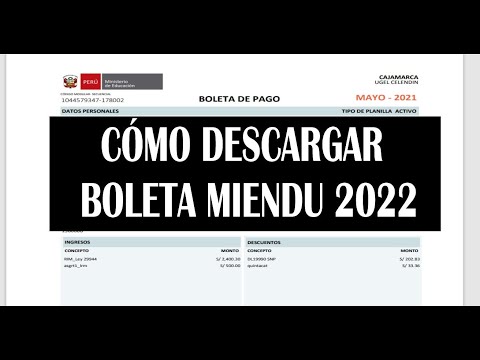 DESCARGAR BOLETA MINEDU 2022(Solo para profesores del Perú)