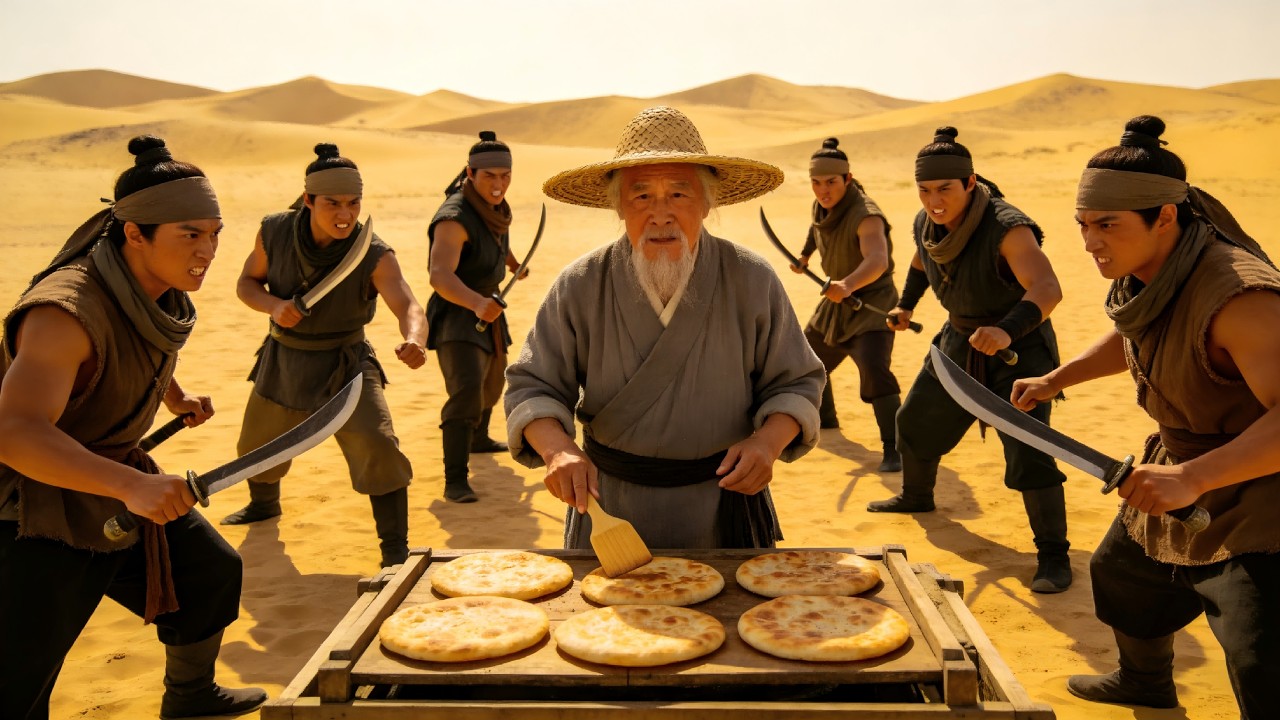 2026功夫電影！街頭賣餅的老頭竟是功夫大師，一群武林高手被他一掌殲滅！ #kungfu #功夫